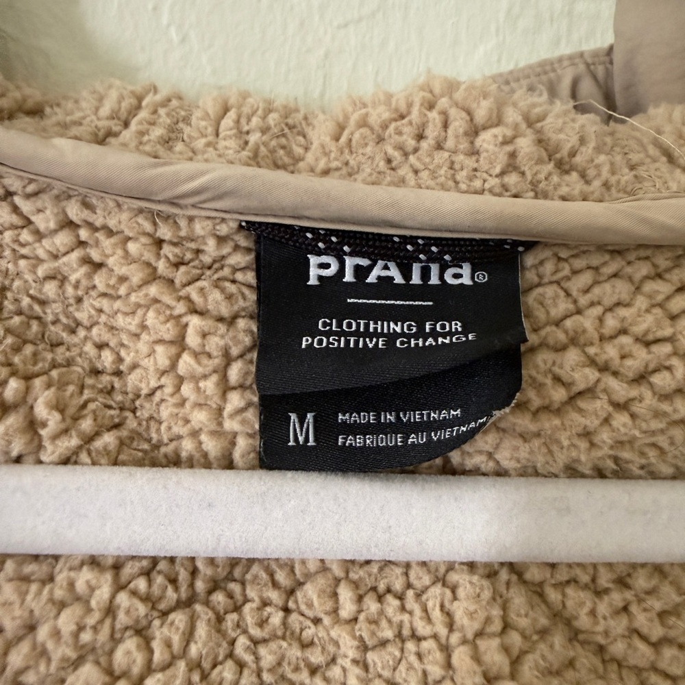Prana Tan Hooded Jacket with Sherpa Lining - Picture 3 of 4